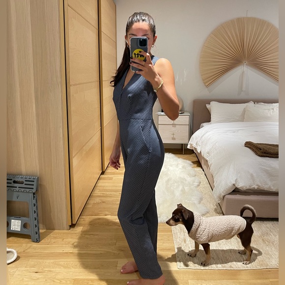 Zara Trafaluc Blue Pattern Pantsuit - Picture 3 of 6